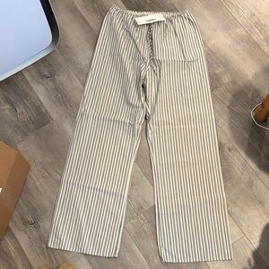 DISSH Striped Cream and Gray Pants